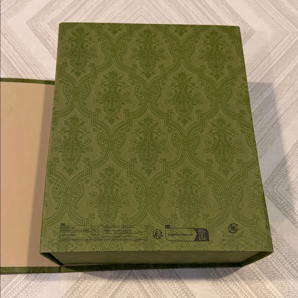 Gucci Olive Green Embossed Rectangular Empty Box … - image 4